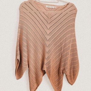 Cream prairie Knit Poncho Top | Boho Hippie Slouchy Festival Style | Small